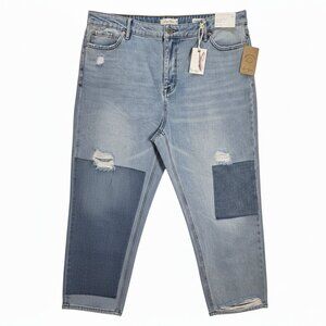 NWT | Jessica Simpson Throwback Vintage Straight Lived-In Distressed Jeans | 16W